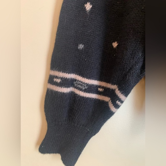 Vintage 70’s French Connection 100% Pure Wool Sweater Gray Black big - Picture 2 of 8